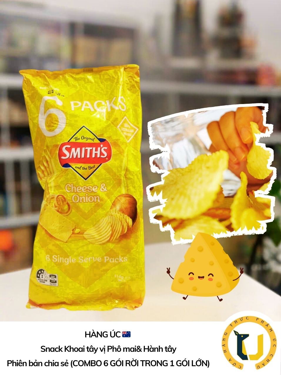 (HÀNG ÚC) Snack hình chuột túi biểu tượng JUMPY’S gói to gồm 5 gói nhỏ chia sẻ