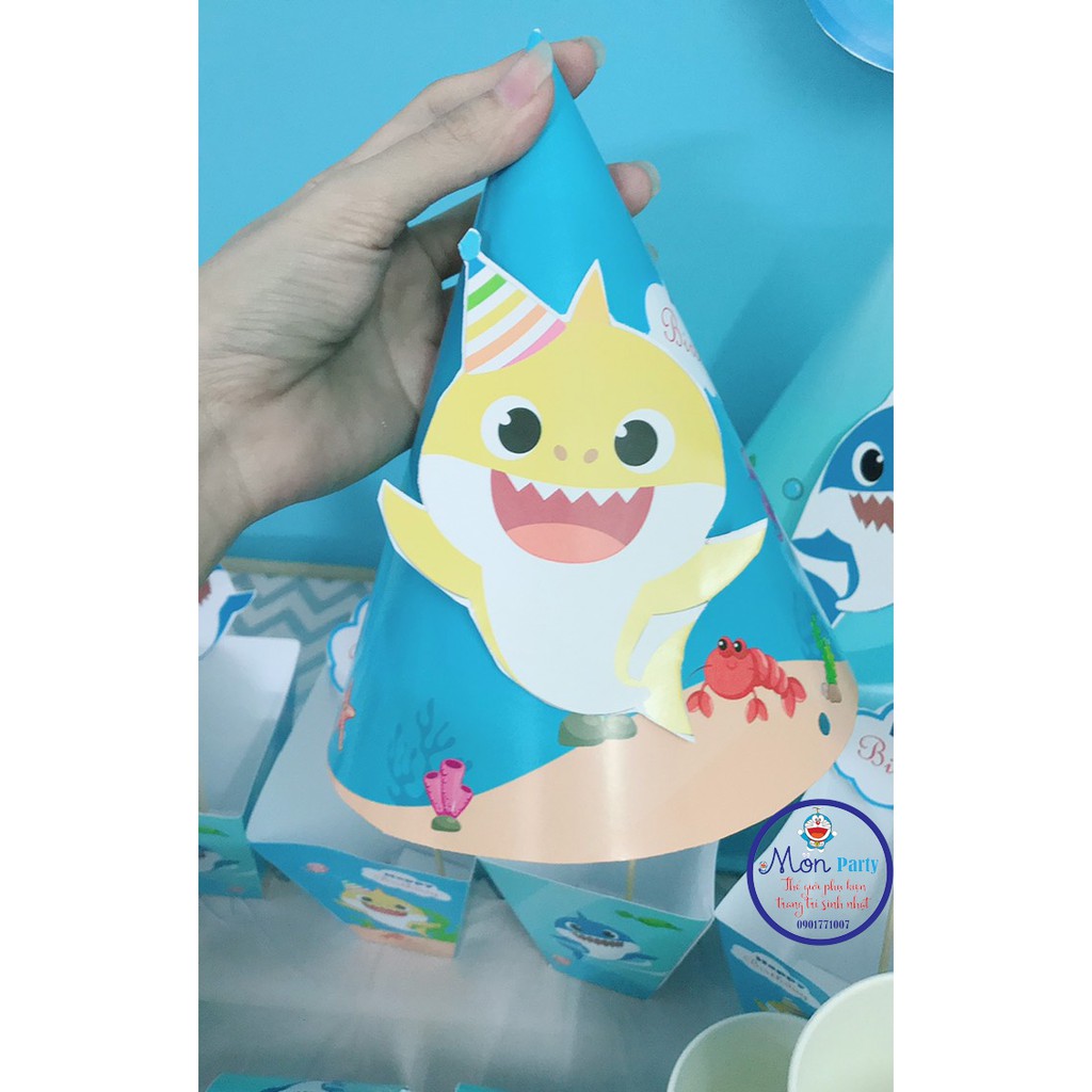 Set Trang Trí Sinh Nhật Để Bàn Chủ Đề Baby Shark