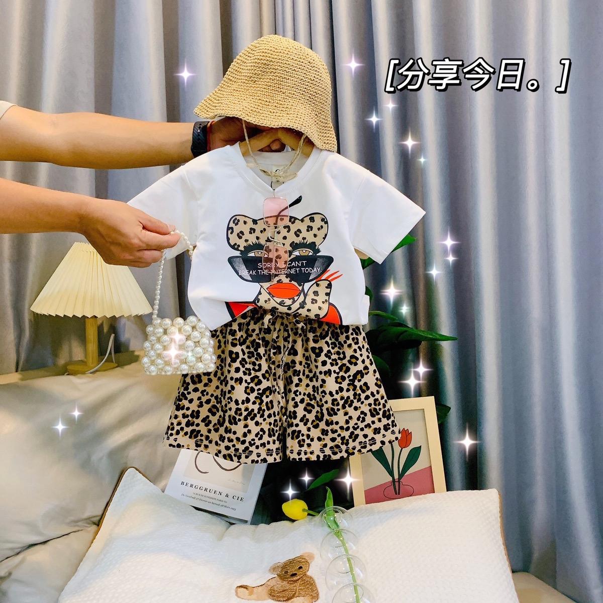 (Size 9-28Kg) Set áo thun hình cún yêu phối quần đùi ngắn