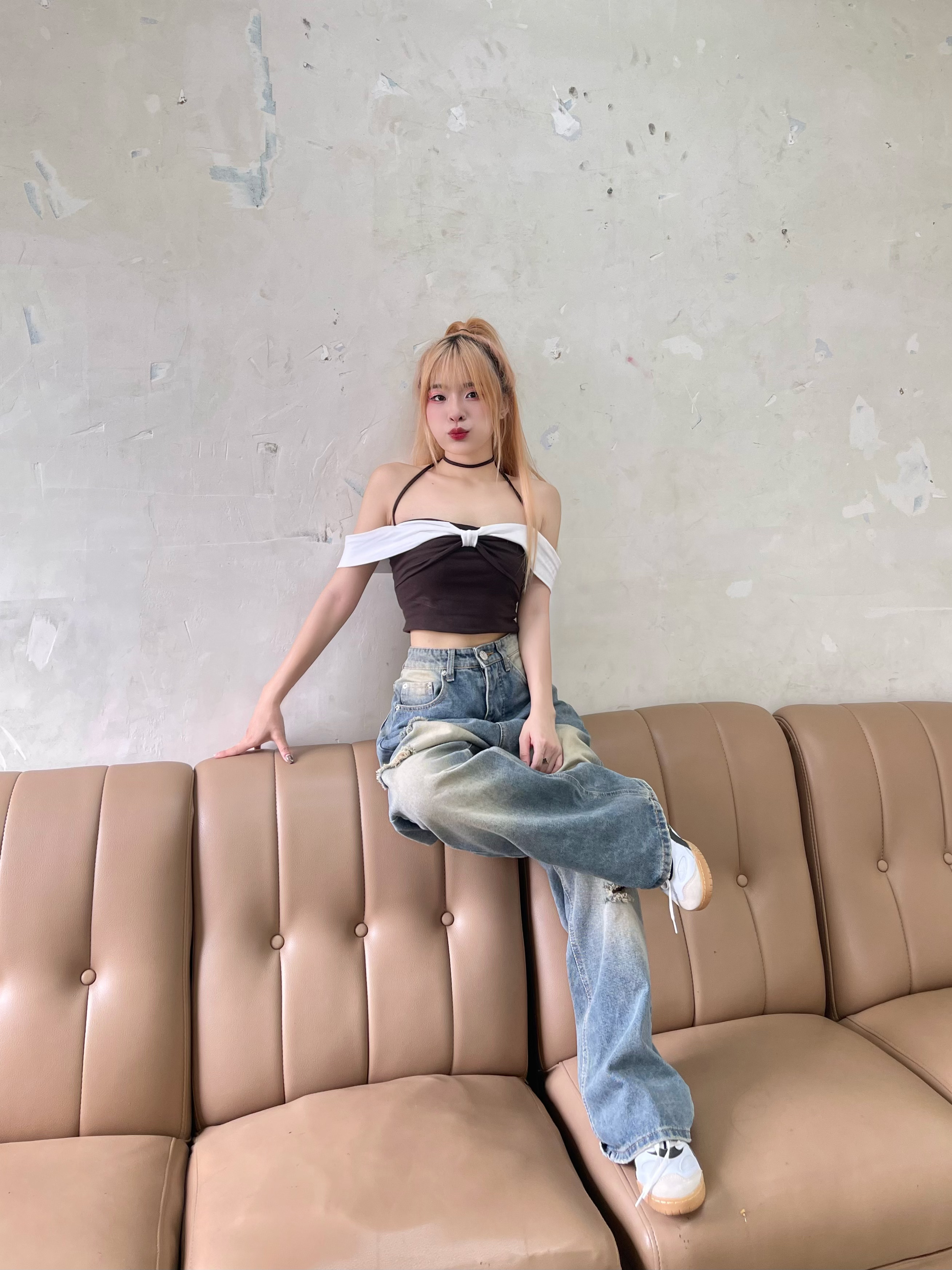 Áo croptop trễ vai | NIKA TOP - CLÉLIE