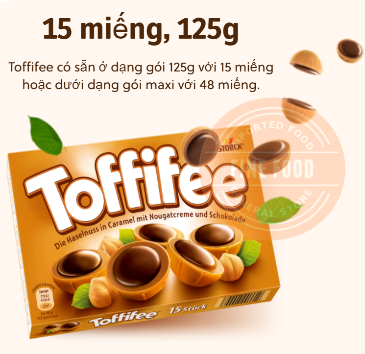 Hộp quà Toffifee Caramel Hazelnut Chocolate Candy 125g, 400g