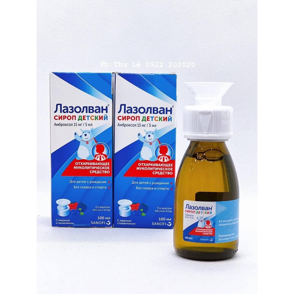 Siro ho long đờm đàm Lazolvan Nga 100ml