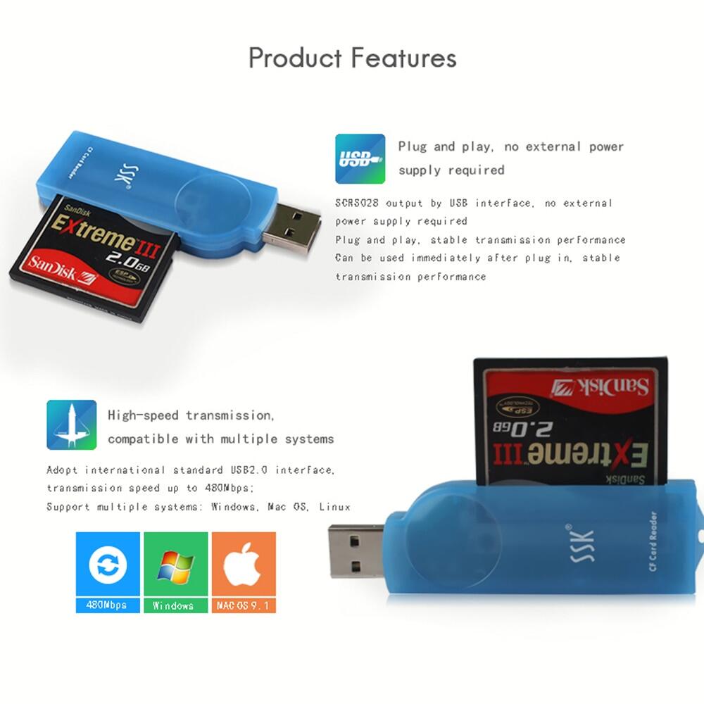 SSK CF Card Reader USB2.0 Compact Flash USB Card Reader