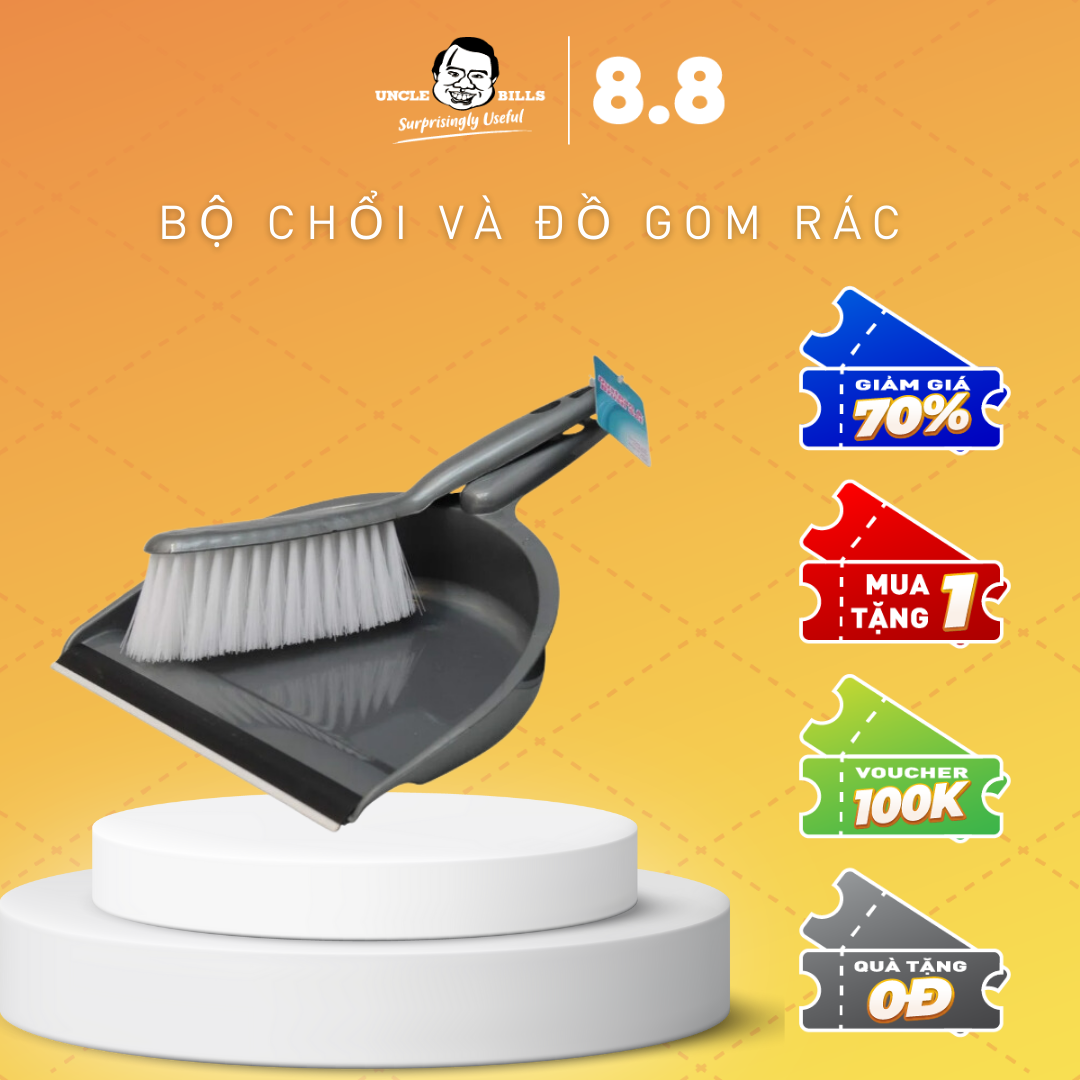 Bộ Chổi Và Đồ Gom Rác UBL BB0030 (Bạc phối đen)