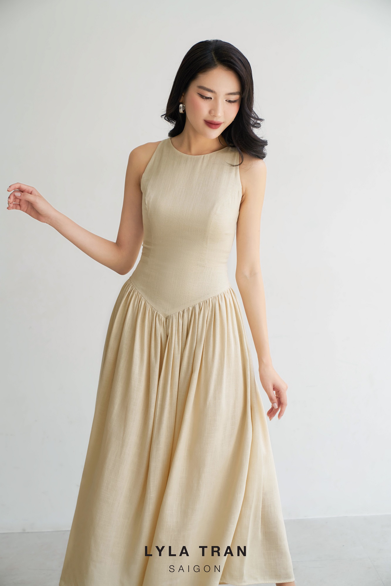 ĐẦM LINEN EO TAM GIÁC TÔN DÁNG (KATIE LINEN)