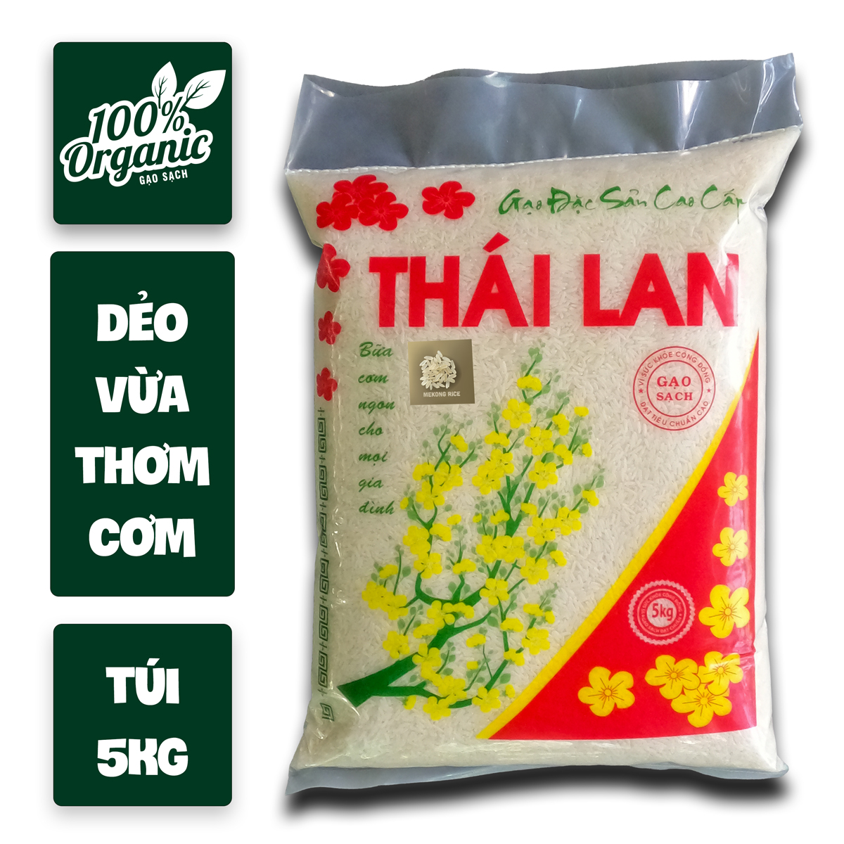 Gạo Thơm Thái Lan giảm 17K tặng 500gr nếp ngỗng