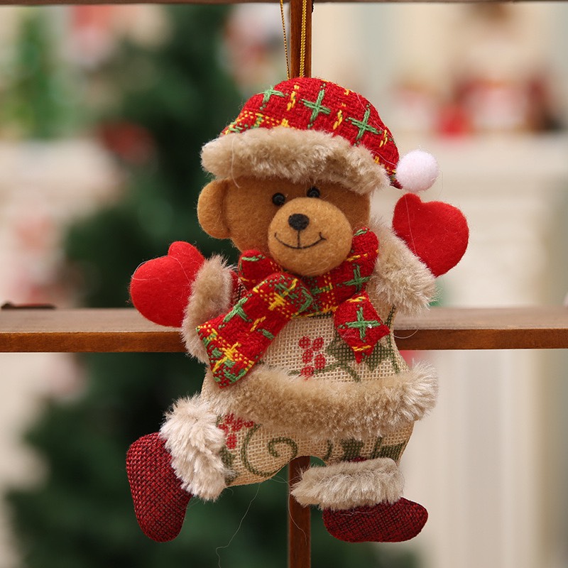 Phụ kiện trang trí thú bông treo trang trí noel treo cây