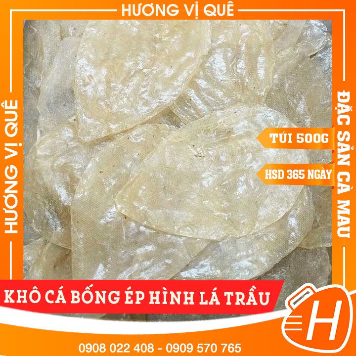 Khô cá bống ép hình lá trầu - túi hút chân không 500g - đặc sản cà mau