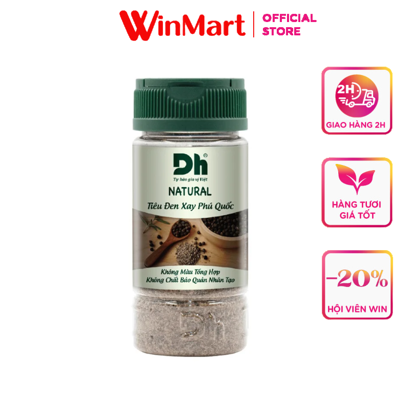[Siêu thị WinMart] - Tiêu đen xay Phú Quốc DH Foods lọ 45g