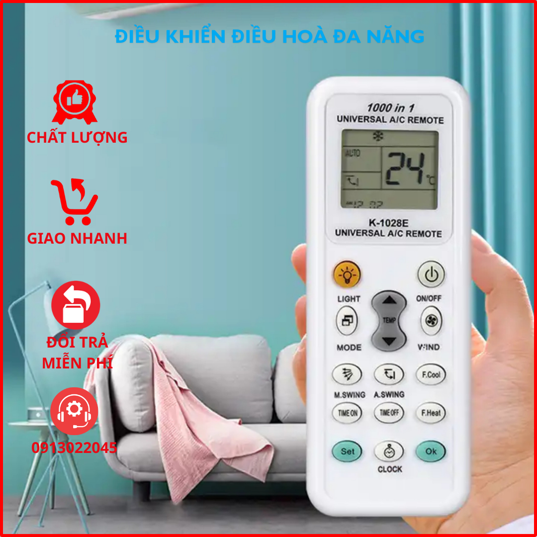 Remote máy lạnh đa năng - Điều khiển điều hoà đa năng.(K-1028E)