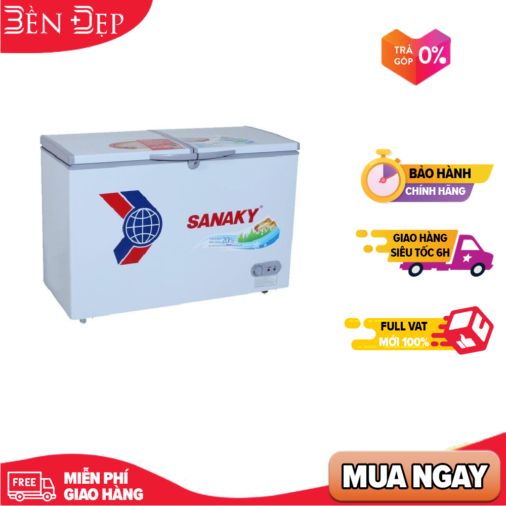 [TRẢ GÓP 0%] Tủ đông SANAKY VH-3699W1 360L (Giá áp dụng giao tại HN, HCM& các tỉnh liên hệ shop)