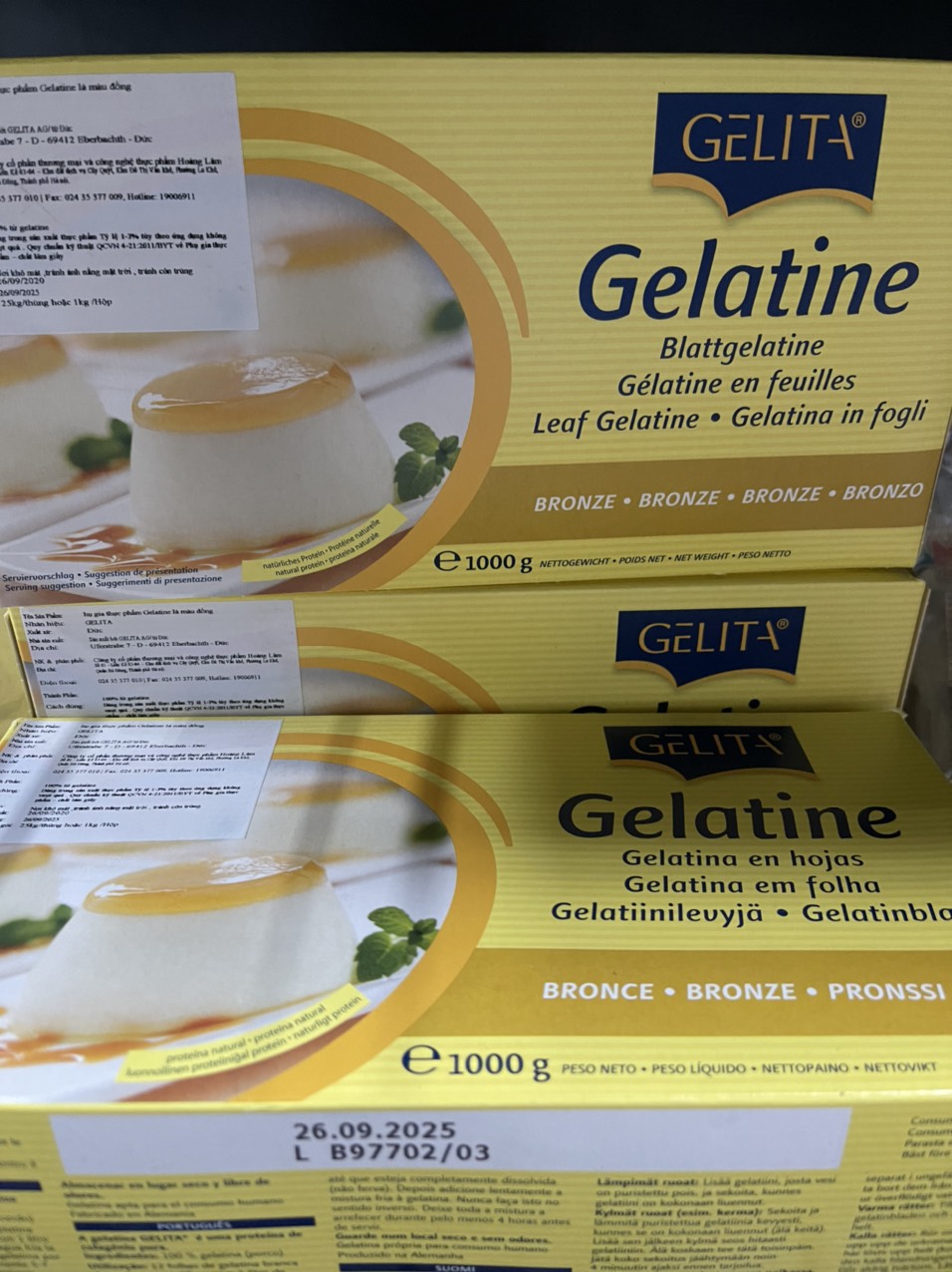 gelatine lá 100g