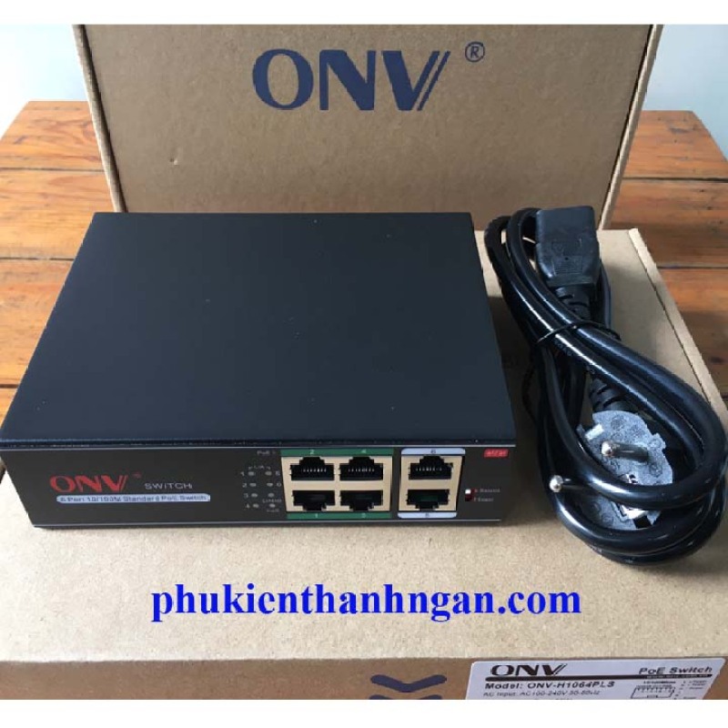 Bảng giá [HCM]Switch POE 6 POTR ONV H1064PLS - ONV 6 PORT - Switch POE Phong Vũ