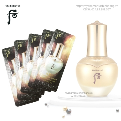 Xả hàng giá sỉ Combo 50 Gói tinh chất vàng Whoo Cheongidan Radiant Regenerating Gold Concentrate sample tái sinh trẻ hoá da dưỡng trắng sáng mờ thâm nám