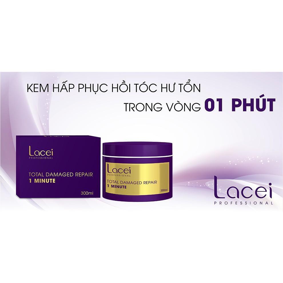 Kem ủ tóc phục hồi 1 Phút Lacei 300Ml (Hấp dầu Lacei Tím)-Hàng Công Ty