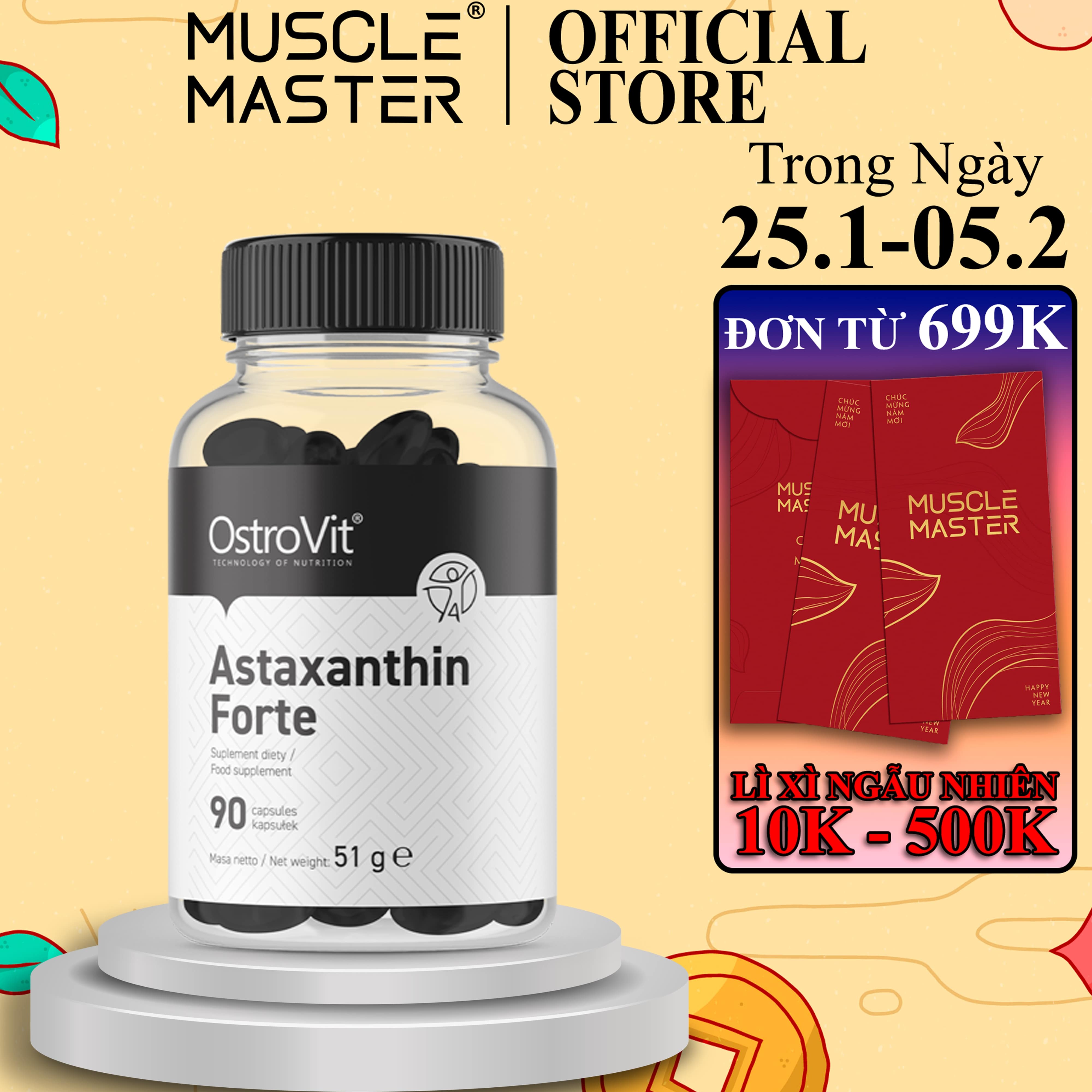 [HCM]Thực Phẩm Bổ Sung Ostrovit Astaxanthin 90 Viên