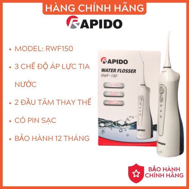 Tăm nước Rapido bảo hành 12 tháng