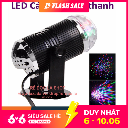 Bóng Đèn trụ xoay mini, Đèn cảm ứng nhạc, Đèn Led xoay, Đèn Led karaoke, Đèn Led vũ trường, Đèn cảm ứng âm thanh, Đèn chớp 7 màu, Đèn trang trí (N007)