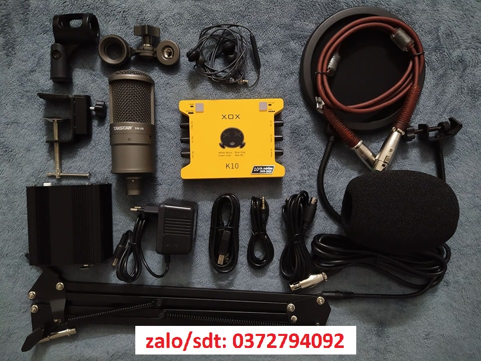 Combo bộ thu âm livestream mic Takstar SM8B và sound card k10 2020 phiên bản kỷ niệm