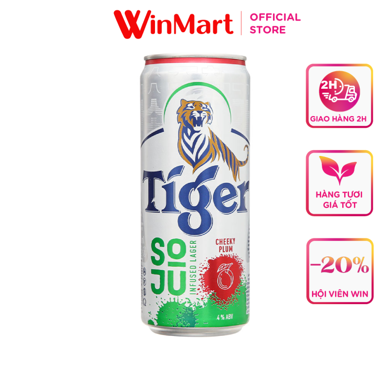 - Bia Tiger Soju Cherry lon sleek 330ml