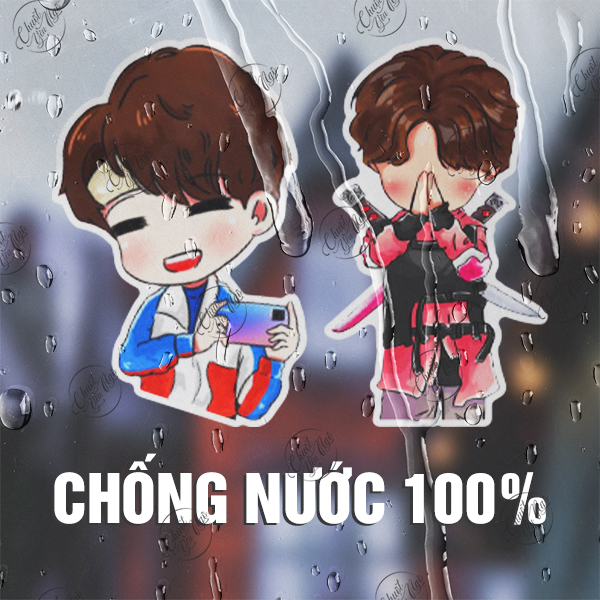 Combo 100 sticker meme JACK J97 hình dán phương tuấn meo meo đom đóm trang trí điện thoại laptop