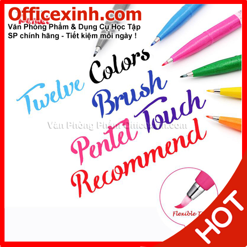 Bút lông Pentel SES15C-Y Vàng đất - Nhật Bản