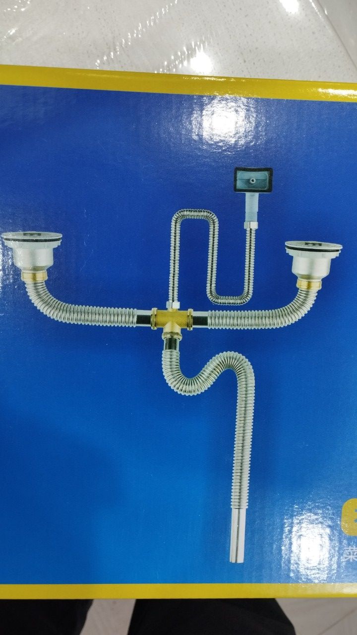 Sy phông 2 hố chậu rửa bát inox 304