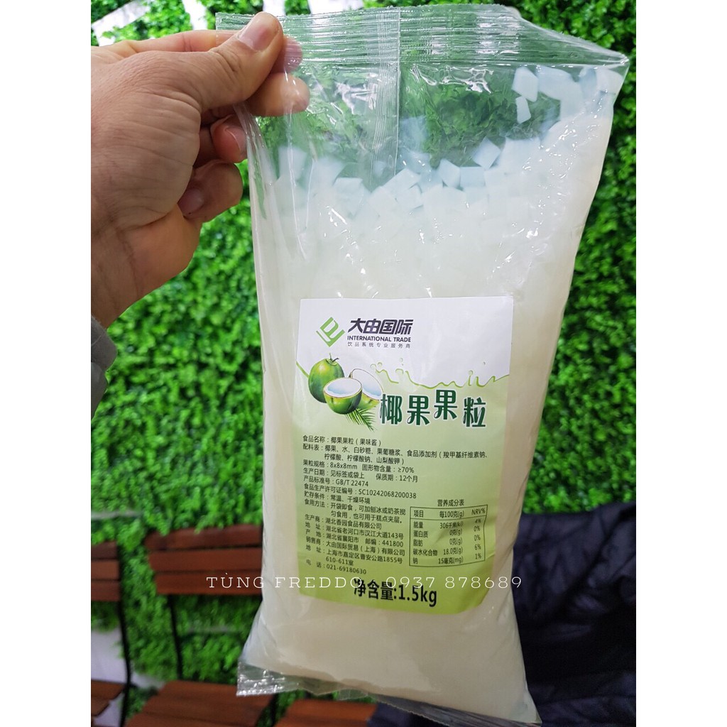 Thạch Dừa Đài Loan Gói 1.5kg Giòn Ngon - Topping Trà Sữa Trà Chanh