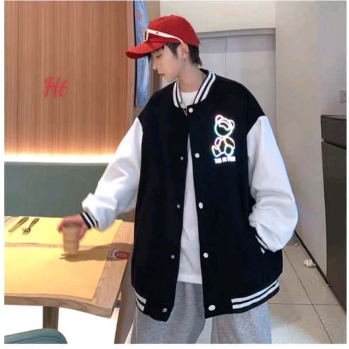 ÁO NỈ BOMBER GẤU PHẢN QUANG NAM NỮ