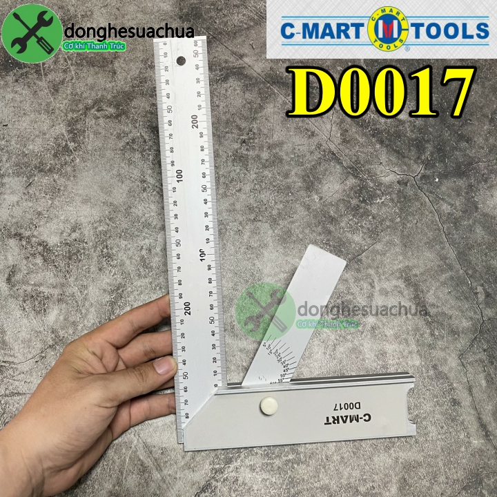 Thước góc vuông hợp kim nhôm c-mart d0017 màu trắng
