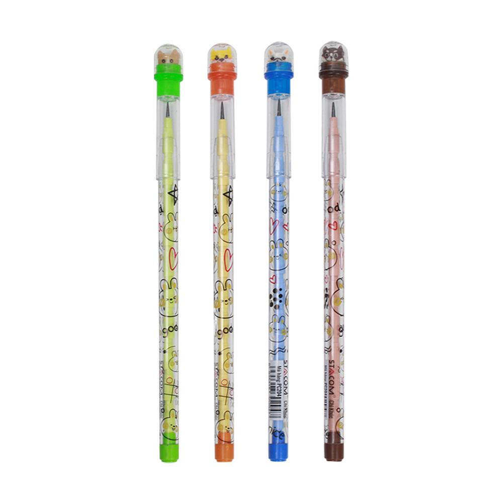 (Set 5 cây) Bút chì khúc 2B, có tẩy- Stacom PC204