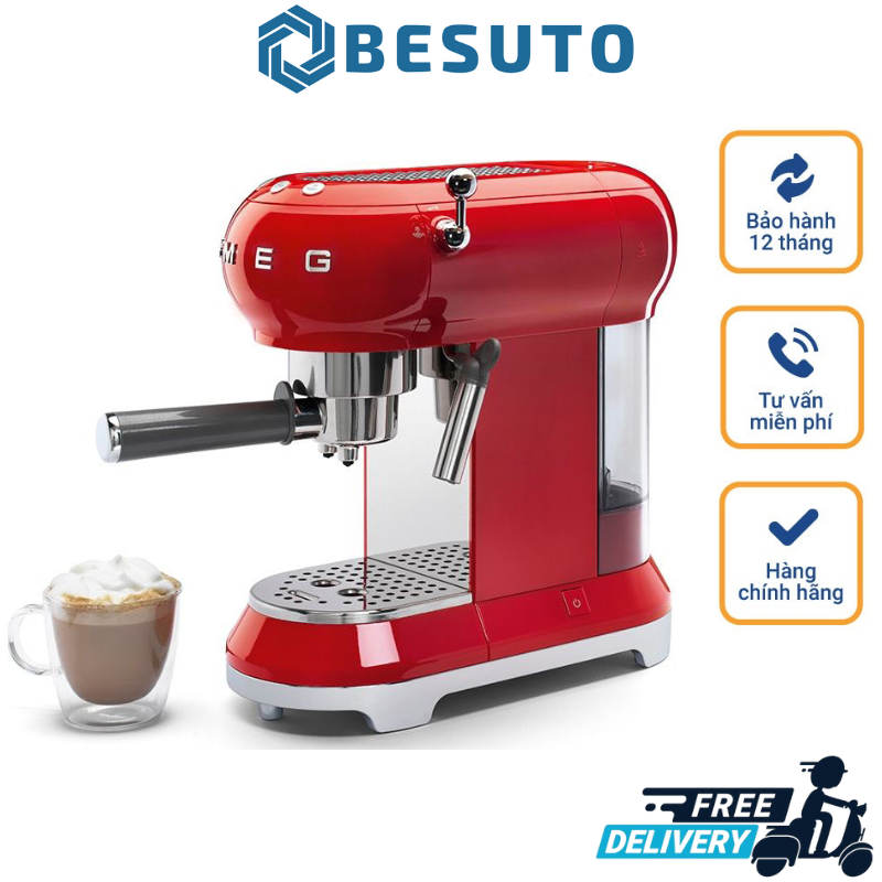 Smeg Automatic Coffee Maker, Smeg Coffee Machine, Coffee Maker, Espresso, Cappucino, Capacity 1350W, Capacity 1L, With Milk Faucet, Foam Maker, Imported From Germany, Many Colors, 12 Month Warranty