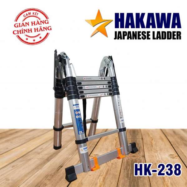 [LÌ XÌ ĐẦU NĂM] Thang nhôm rút đôi HAKAWA HK238 - Bảo hành 2 năm , nhôm cao cấp T6063