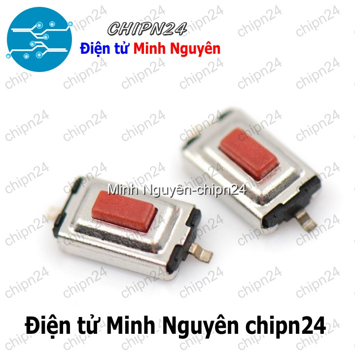 [10 cái] (K76) Nút nhấn 2 chân 3x6x2.5mm SMD Dán Đỏ - HH003212