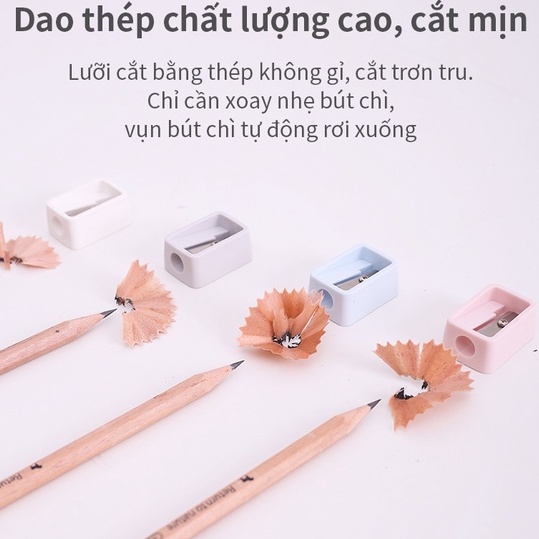 Gọt bút chì mini Deli - Hồng, Cam, Xanh dương, Xanh lá - 1 cái màu ngẫu nhiên - Chất liệu ABS bền bỉ, lưỡi dao không ghỉ - 594