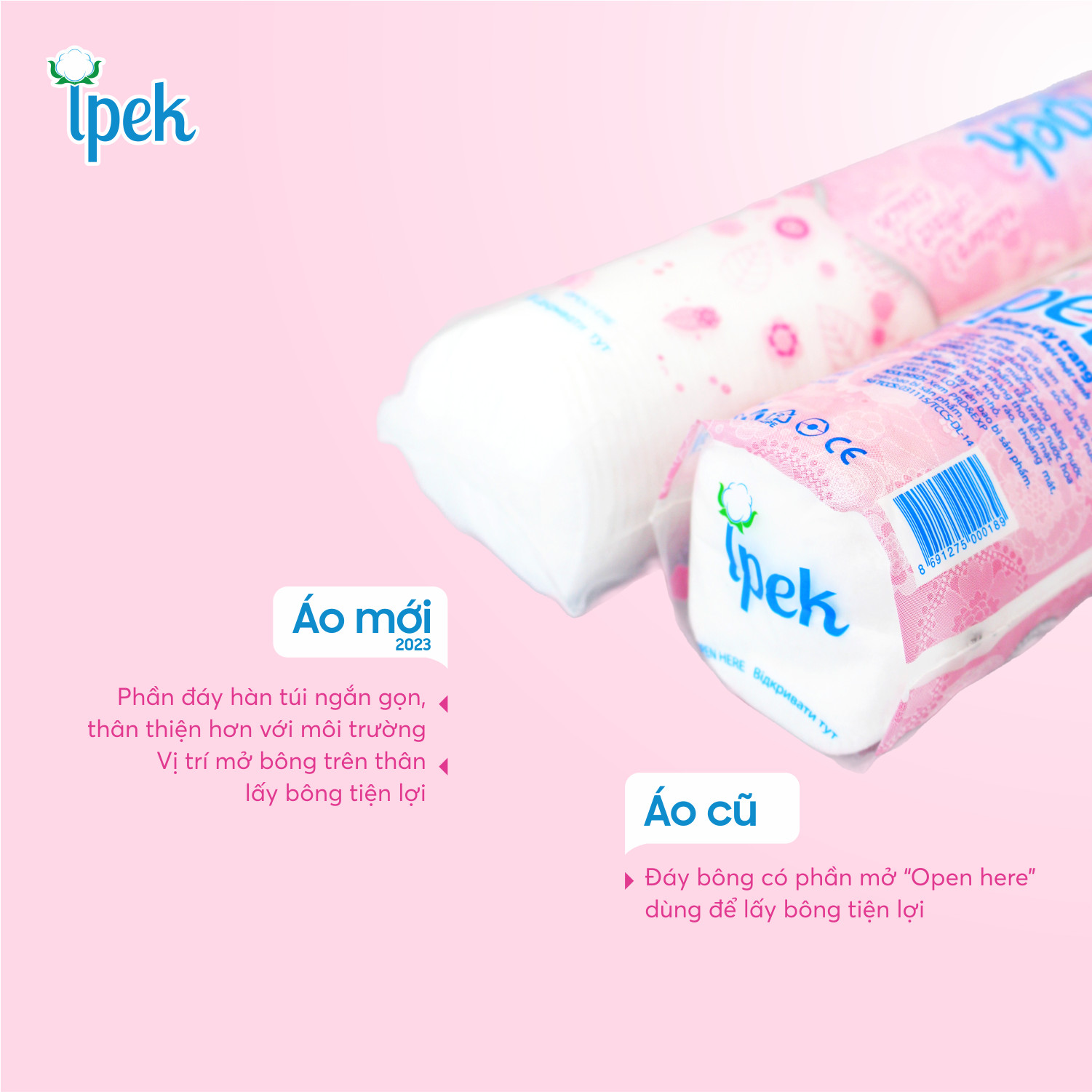 [Free Mask] Combo of 5 Ipek Makeup Remover Pads, 130 Pieces (5X130 Pieces)