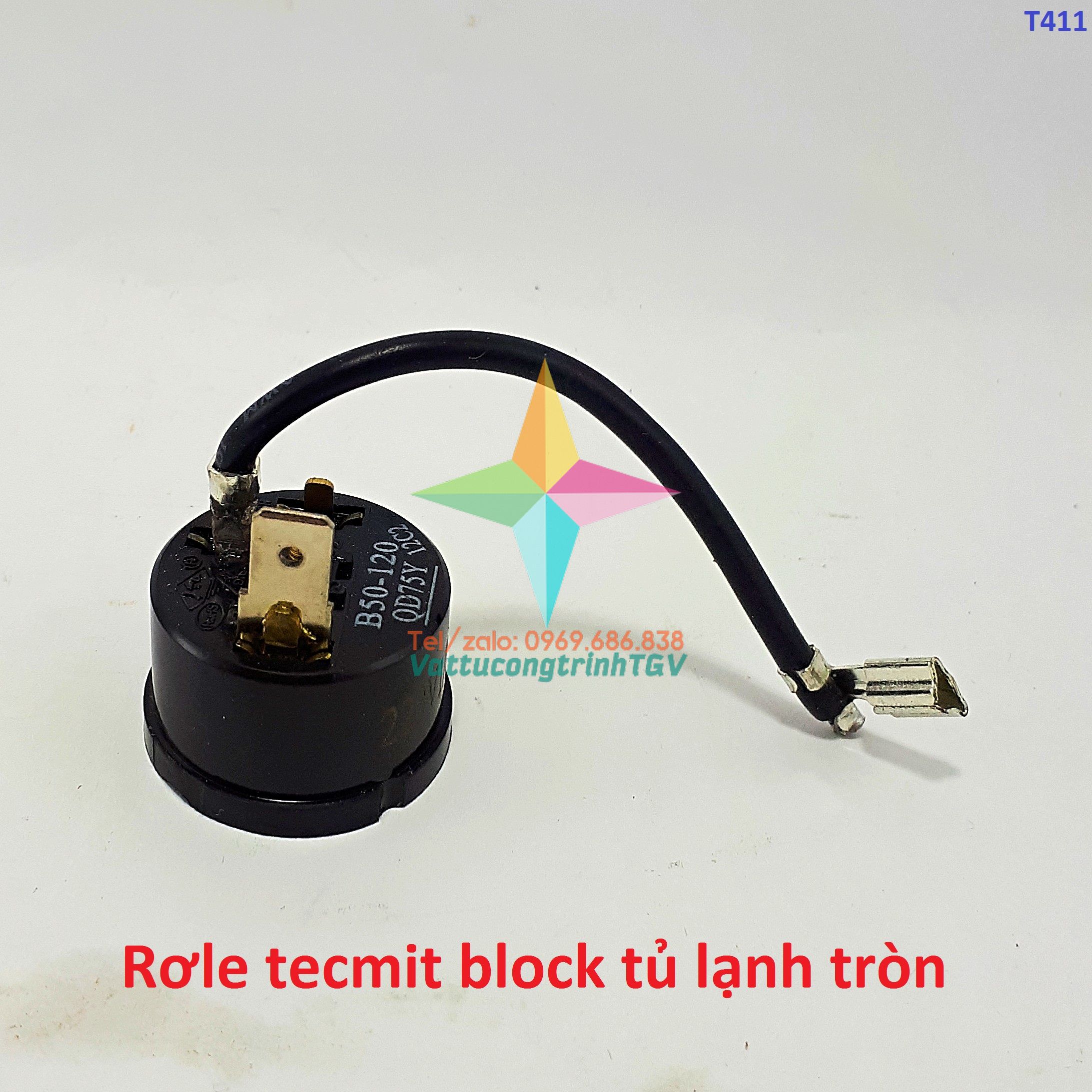 Rơle tecmit block tủ lạnh tròn 1/7-1/8HP