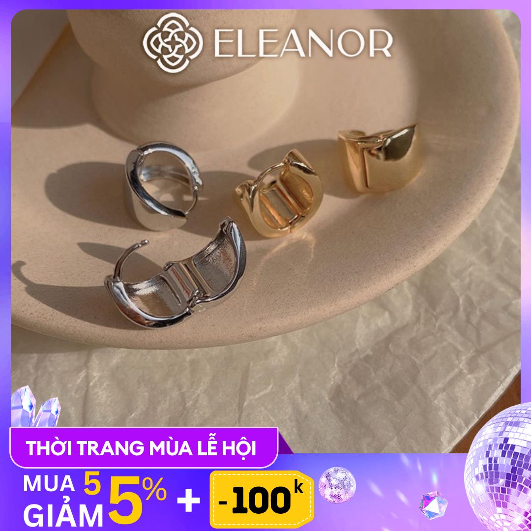 Bông tai nữ chuôi bạc 925 Eleanor Accessories khuyên tai viền trơn basic phụ kiện trang sức 3618