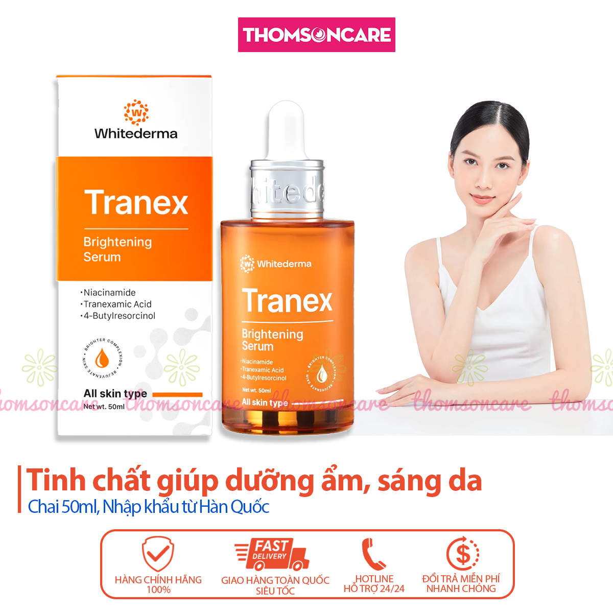 Serum làm trắng da, làm mờ vết thâm, đồi mồi Whitederma Tranex Brightening Serum 50ml Nhập khẩu Hàn Quốc - Thomsoncare