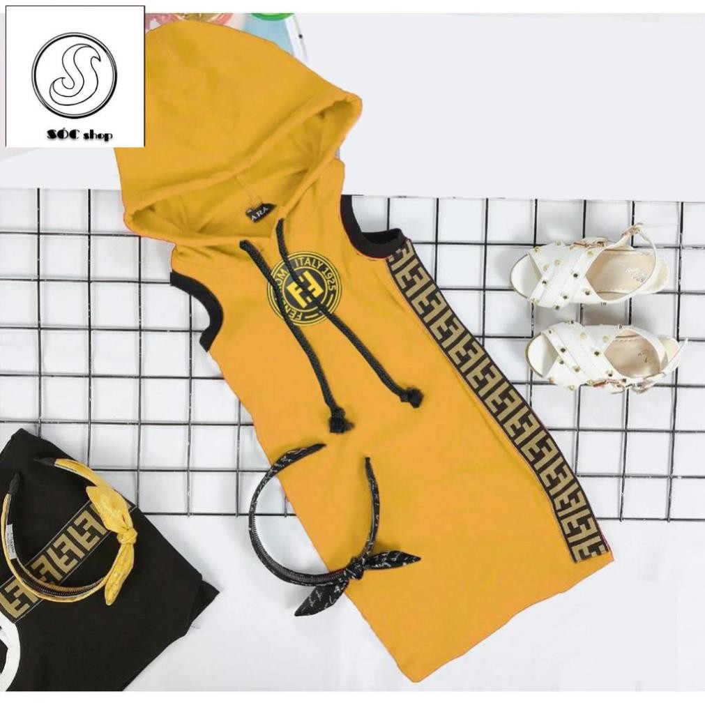 Váy bé gái, chất cotton mềm, áo có nón dây rút - Quần áo trẻ em - Bé Sóc shop Bé Sóc shop