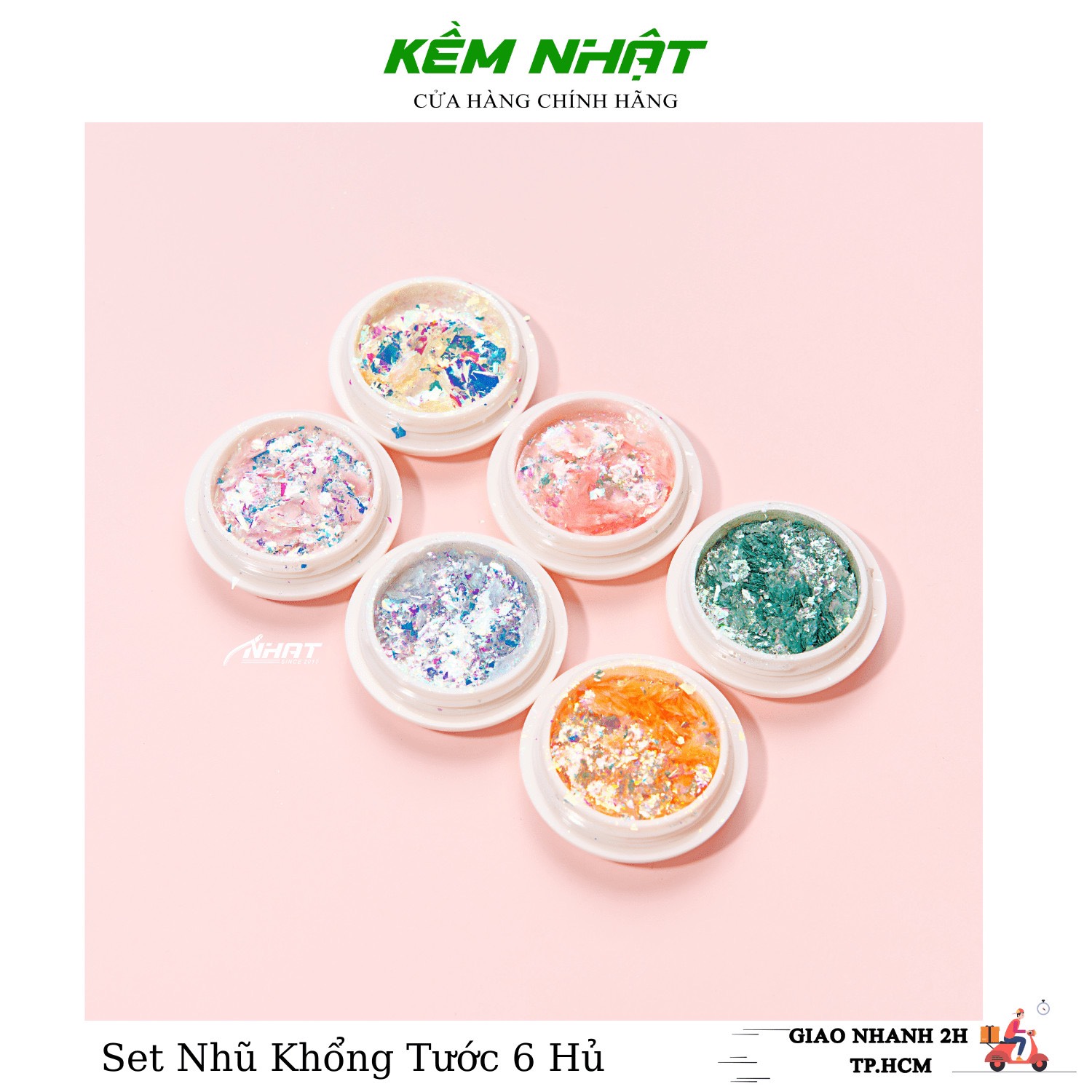 Set Nhũ Khổng Tước 6 Hủ Trang Trí Móng