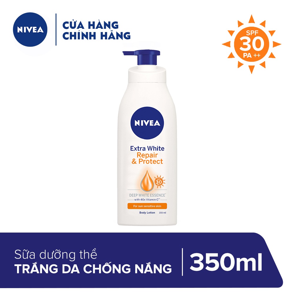 Sữa dưỡng thể dưỡng trắng da Nivea, giúp phục hồi & chống nắng hiệu quả 350ml