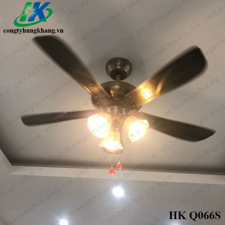 ĐÈN TRANG TRÍ KÈM QUẠT TRẦN CÁNH SẮT 3 BÓNG ĐÈN