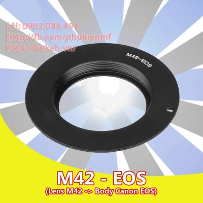 M42-EOS Đen Mount chuyển lens ngàm M42 sang body Canon nhôm sơn đen ( M42-Canon EOS M42-EF EF )