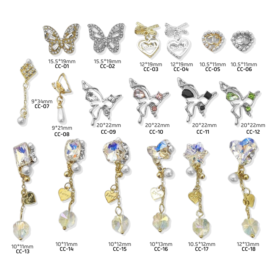 Charm Bướm Treo Cao Cấp Đính Móng CC