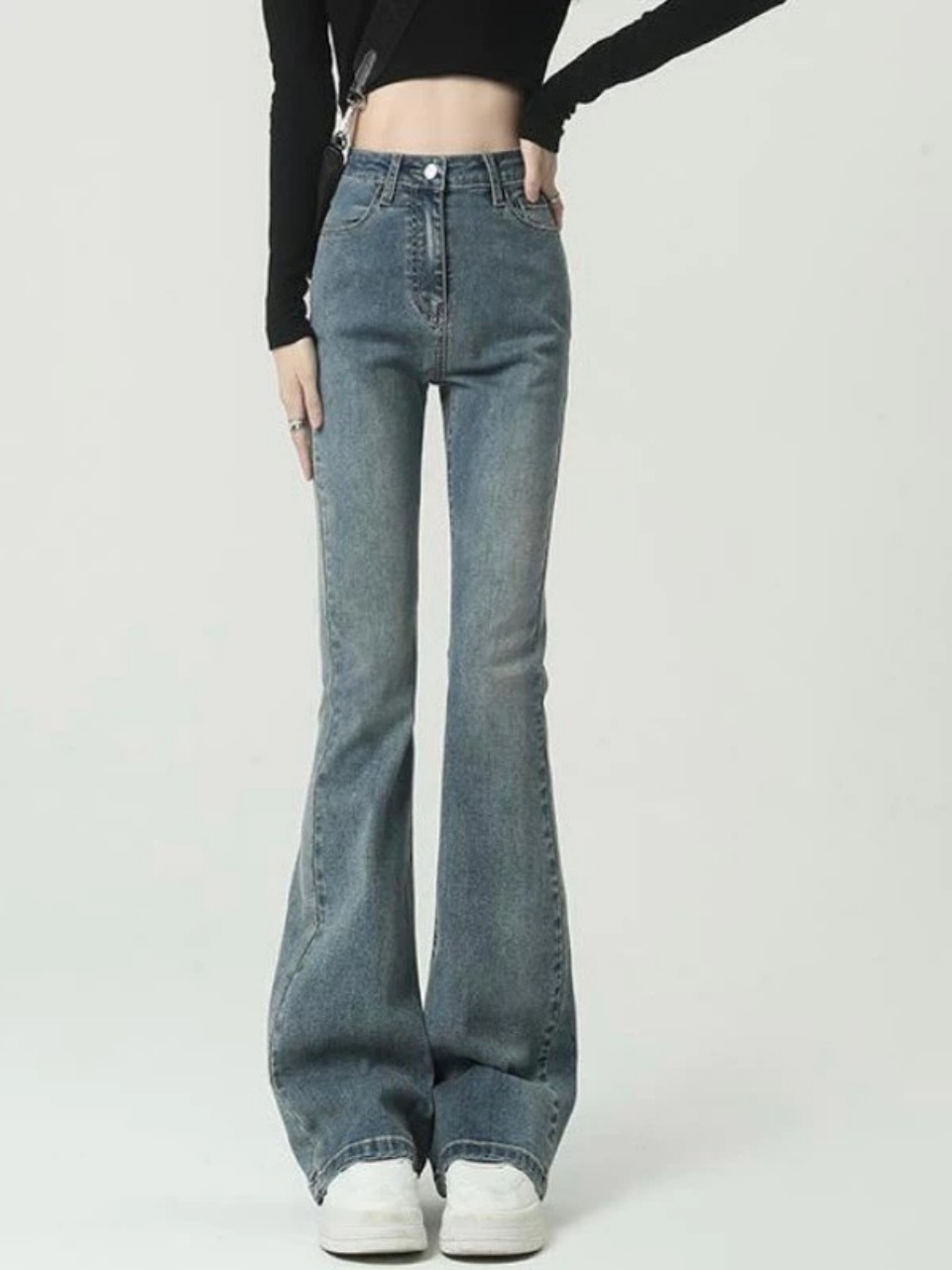 Quần jean ống loe lưng cao co giãn Jeanloe97/555 - 247StoreFashion