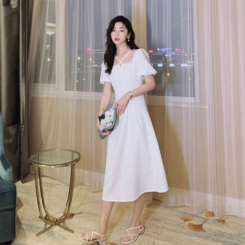 ĐẦM XÒE CHÉO DÂY CỔ (3 màu, có ảnh thật) MS170