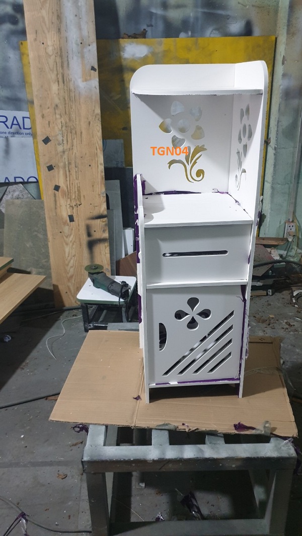 Tủ  góc nhà tắm có cánh 4 tầng ( KT 90x30x30cm) - Tủ lắp ráp treo tường nhà tắm- VIENDONG ADV