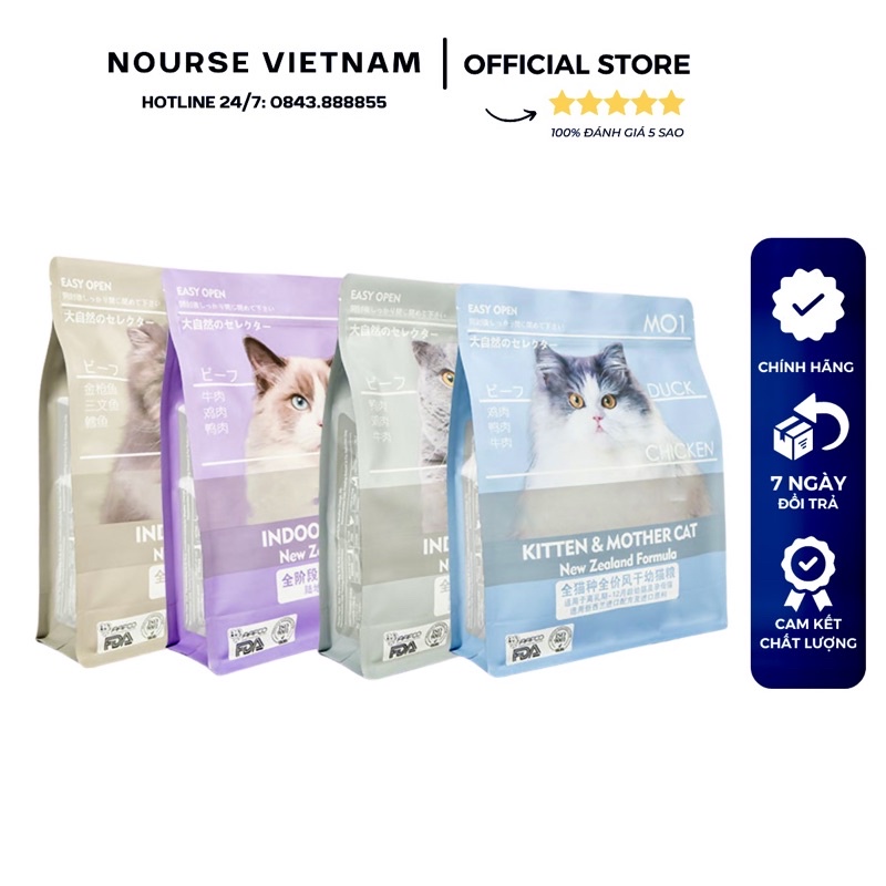 Hạt cho mèo Modko thức ăn cho mèo con mèo bầu và mọi lứa tuổi tăng cân NourseVietnam