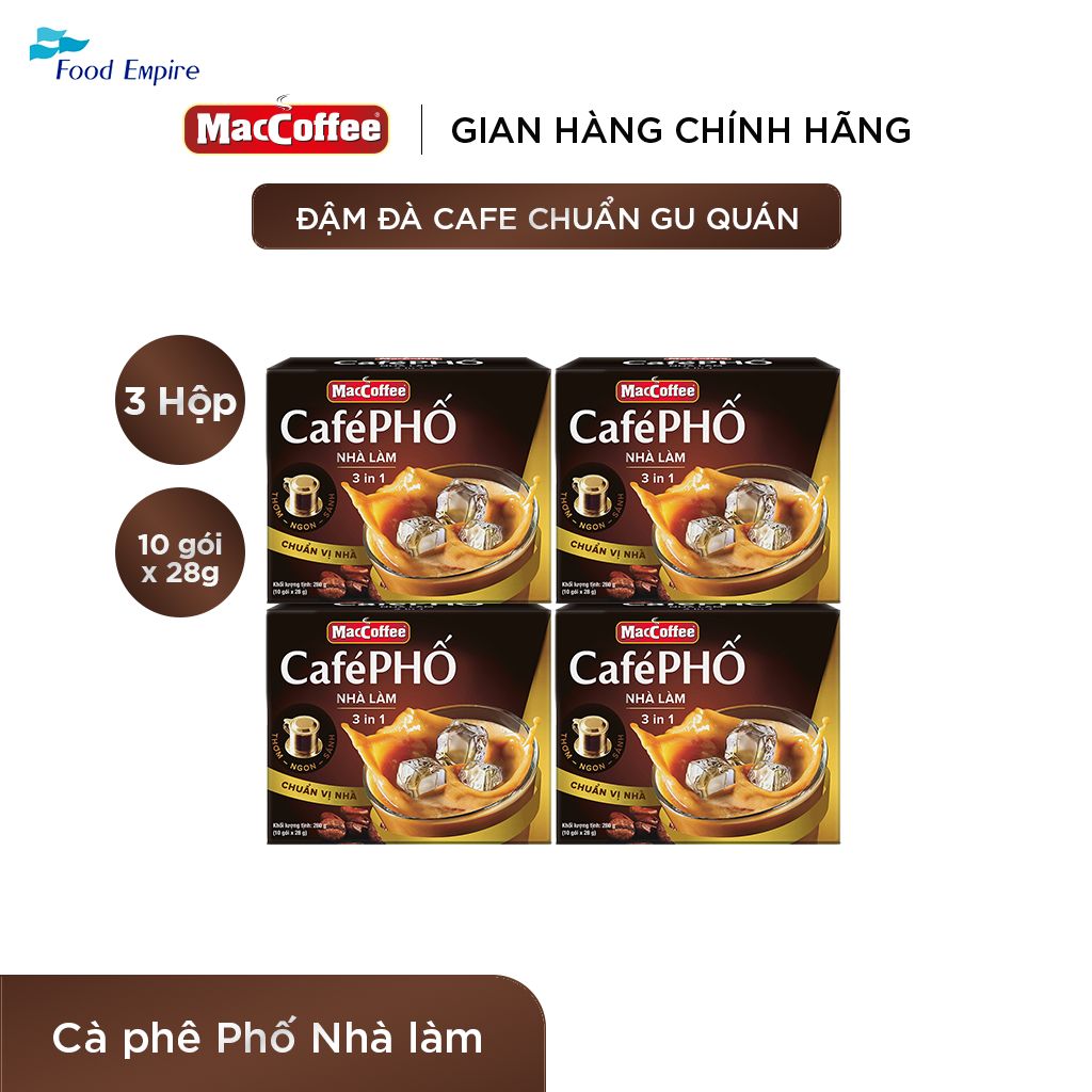 Combo 4 hộp Cà phê Phố Nhà làm - MacCoffee (hộp 10 gói x 28g)